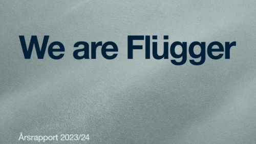 Forsiden af Flüggers årsrapport 2023/24