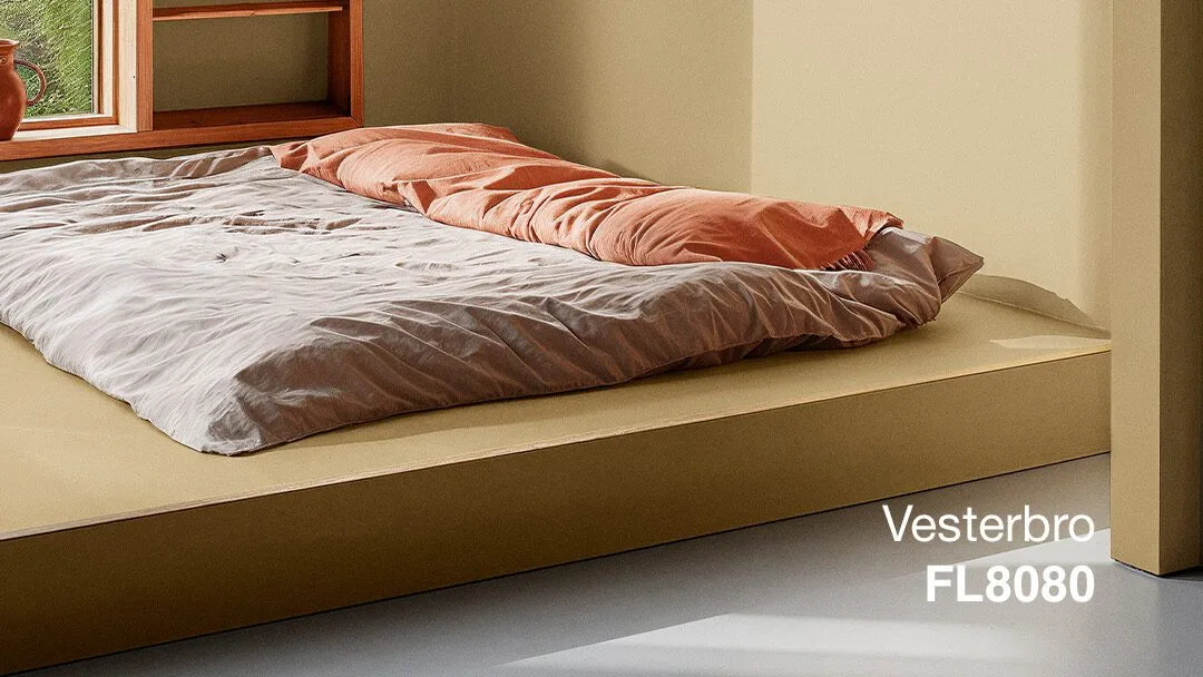 Soveværelse malet med Flügger Vesterbro FL8080