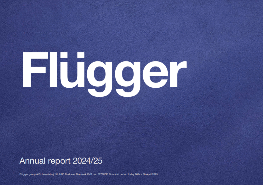 Front page of the annual report 2024-2025 for Flügger group