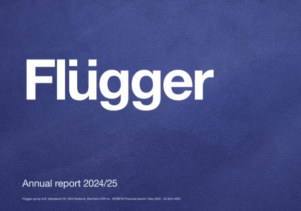 Front page of the annual report 2024-2025 for Flügger group
